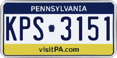 PA license plate KPS3151