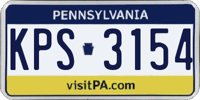 PA license plate KPS3154