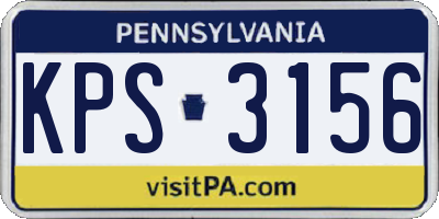PA license plate KPS3156