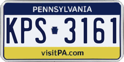 PA license plate KPS3161