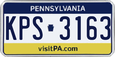 PA license plate KPS3163