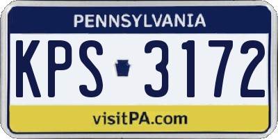 PA license plate KPS3172