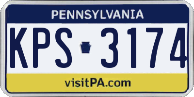 PA license plate KPS3174