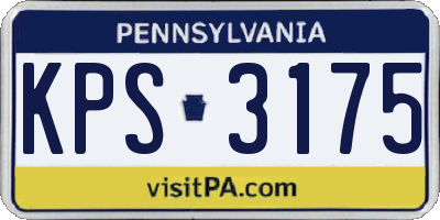 PA license plate KPS3175