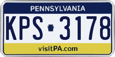 PA license plate KPS3178