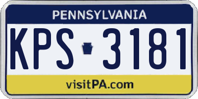 PA license plate KPS3181