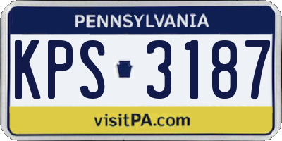 PA license plate KPS3187