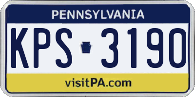 PA license plate KPS3190
