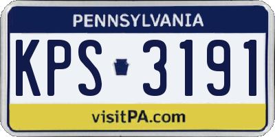 PA license plate KPS3191