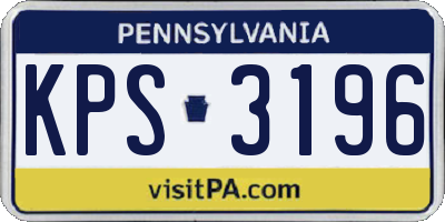 PA license plate KPS3196