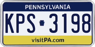 PA license plate KPS3198