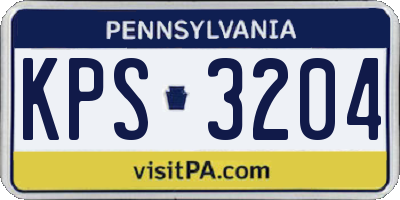 PA license plate KPS3204