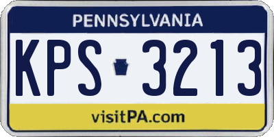 PA license plate KPS3213