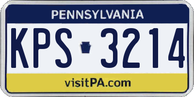 PA license plate KPS3214