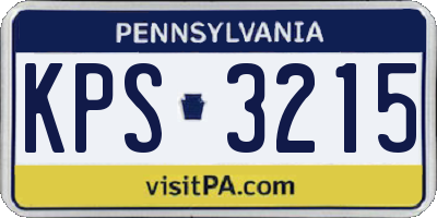 PA license plate KPS3215