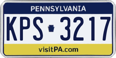 PA license plate KPS3217