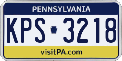 PA license plate KPS3218