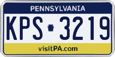 PA license plate KPS3219