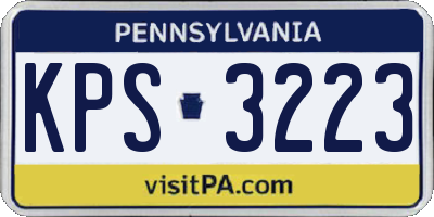 PA license plate KPS3223