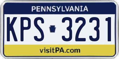 PA license plate KPS3231
