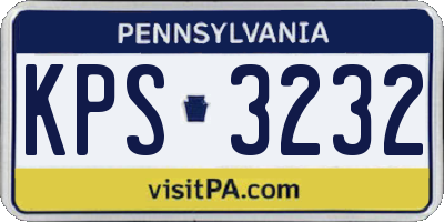 PA license plate KPS3232