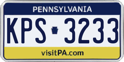 PA license plate KPS3233