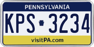 PA license plate KPS3234