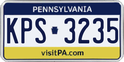 PA license plate KPS3235