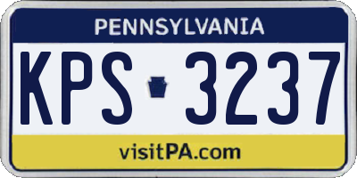 PA license plate KPS3237