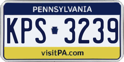 PA license plate KPS3239