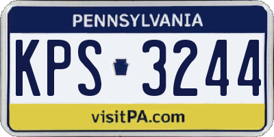 PA license plate KPS3244