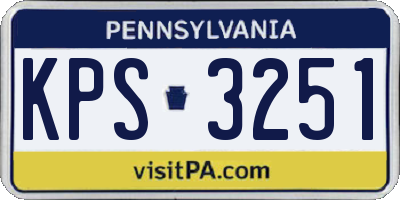 PA license plate KPS3251