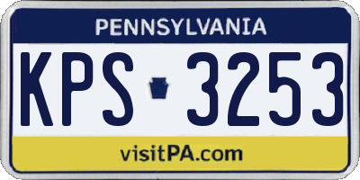 PA license plate KPS3253