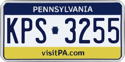 PA license plate KPS3255