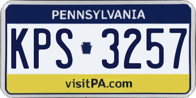 PA license plate KPS3257