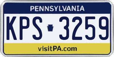 PA license plate KPS3259