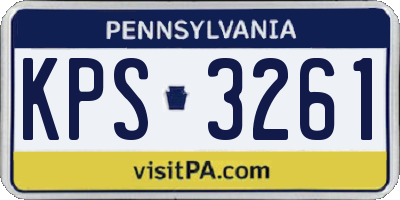 PA license plate KPS3261