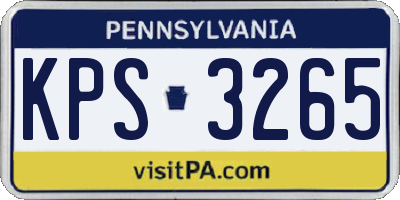 PA license plate KPS3265
