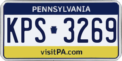 PA license plate KPS3269