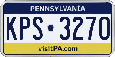 PA license plate KPS3270