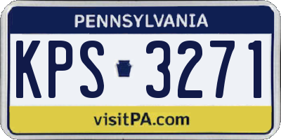 PA license plate KPS3271