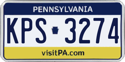 PA license plate KPS3274
