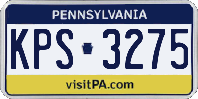 PA license plate KPS3275