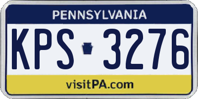 PA license plate KPS3276