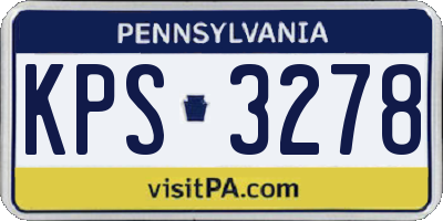 PA license plate KPS3278