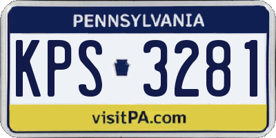 PA license plate KPS3281