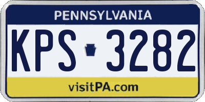 PA license plate KPS3282