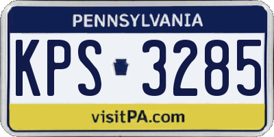 PA license plate KPS3285