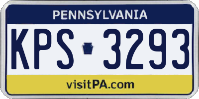 PA license plate KPS3293