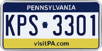 PA license plate KPS3301